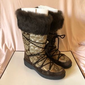 Coach brown Laurilyn patchwork book